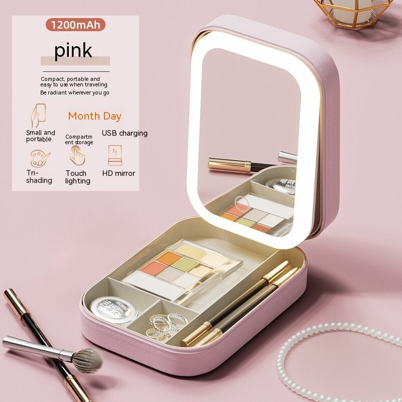 LED Mirror Makeup Storage Box